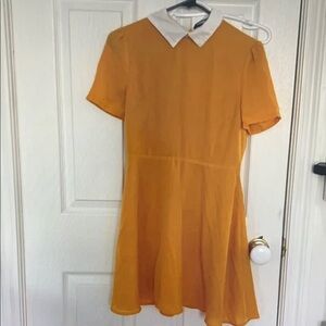 Orange Dress with White Collar